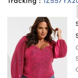 Torrid Pink Sequin Blouse